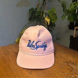 Vintage Palm Springs California Pink Destination Tourist Souvenir SnapBack Hat